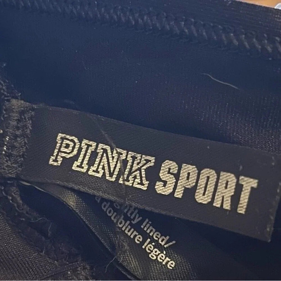 PINK Victoria's Secret Black Sports Bra with Logo Accents - Picture 5 of 9